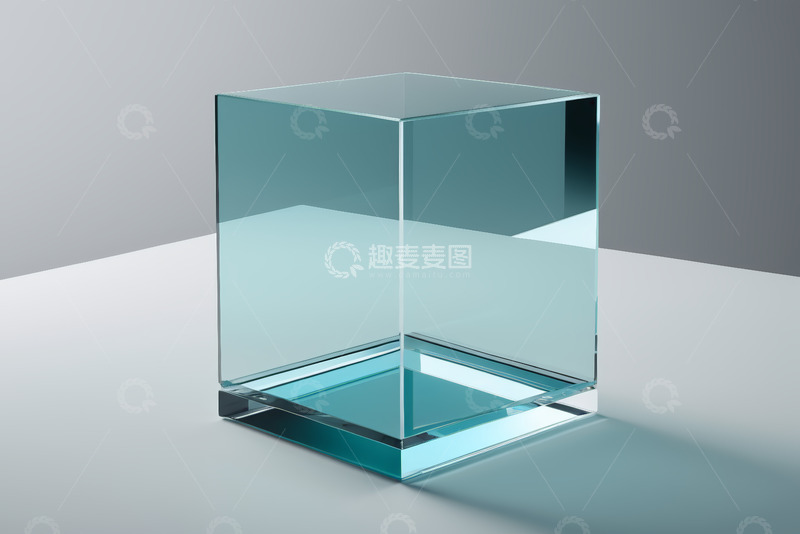 高清大图下载【趣麦麦图】透明玻璃立方体静物
