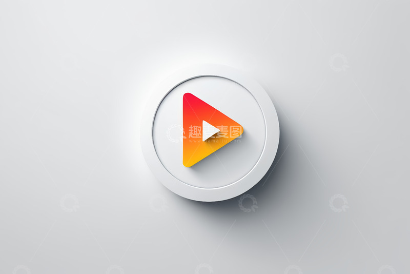 高清大图下载【趣麦麦图】白色背景播放符号图标
