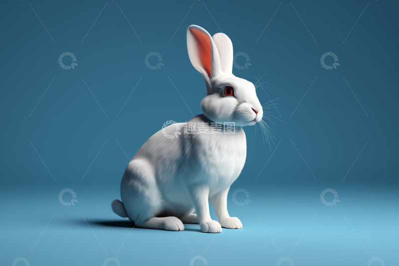 高清大图下载【趣麦麦图】白色兔子特写素材