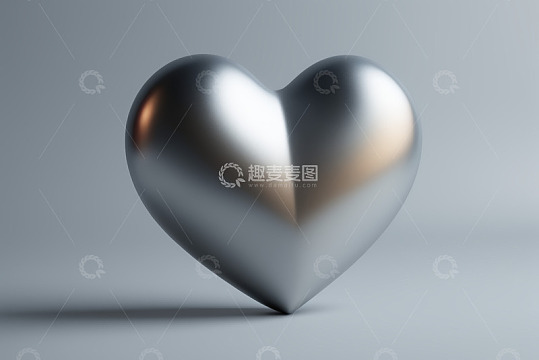银色心形立体图案