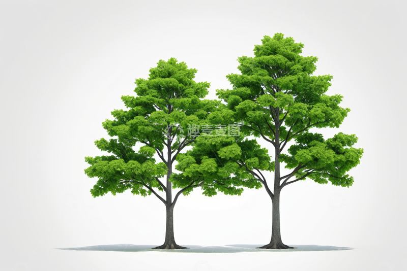 高清大图下载【趣麦麦图】两棵绿色树木模型