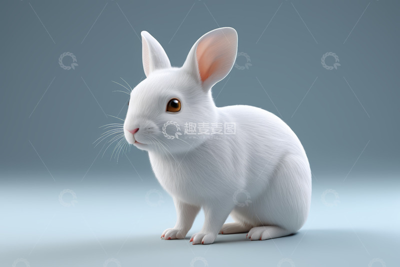 高清大图下载【趣麦麦图】白色兔子特写