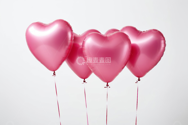 高清大图下载【趣麦麦图】粉色心形气球装饰素材