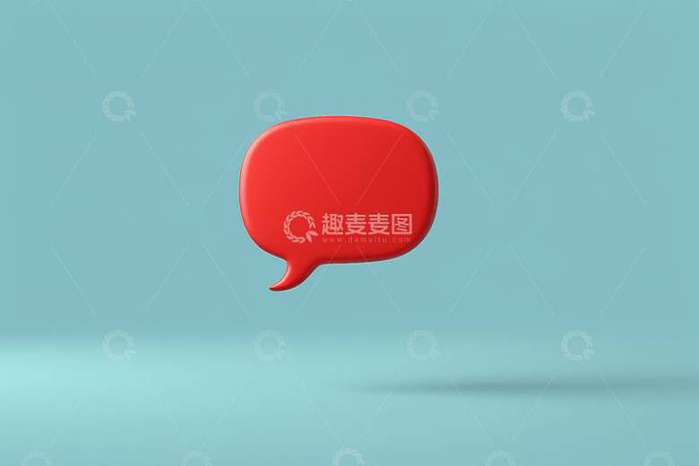 红色对话气泡三维效果图