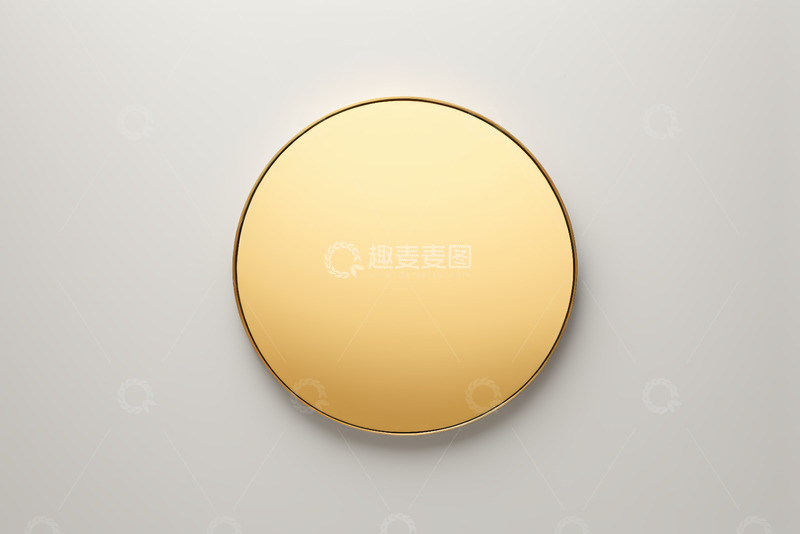 高清大图下载【趣麦麦图】白色背景上的金色圆形物体
