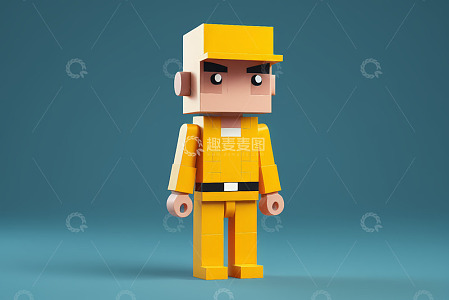 黄色卡通人物3D立体形象