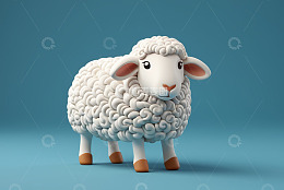 卡通绵羊3D形象展示