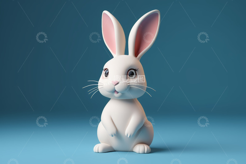 高清大图下载【趣麦麦图】可爱卡通白兔形象素材