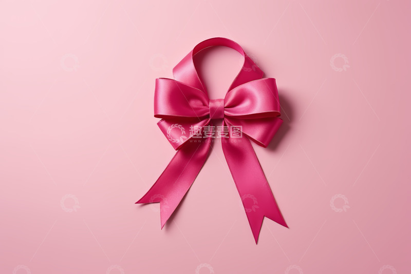 高清大图下载【趣麦麦图】粉色背景上的缎面蝴蝶结