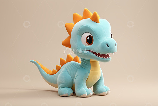 蓝色卡通恐龙玩偶