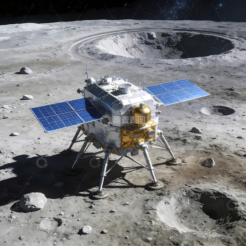 高清大图下载【趣麦麦图】月球上的探测器