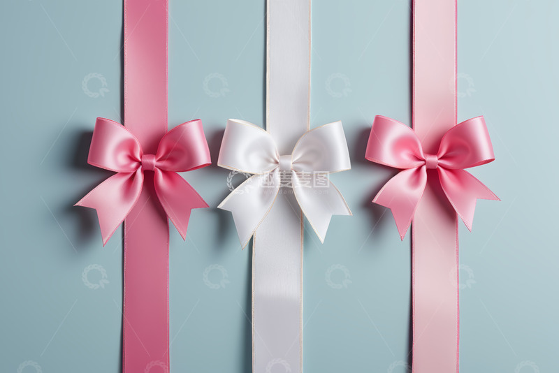 高清大图下载【趣麦麦图】三色蝴蝶结装饰素材