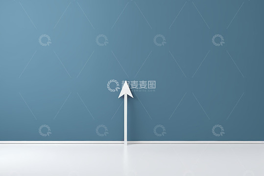 蓝色背景上的白色箭头