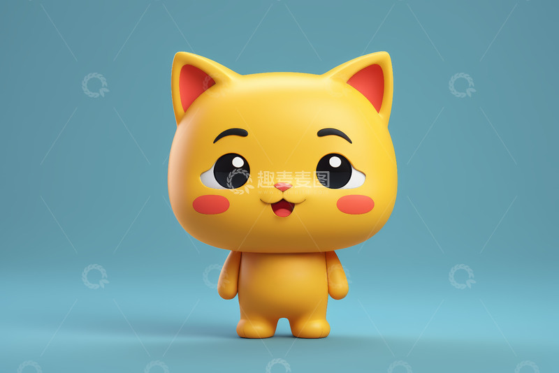 高清大图下载【趣麦麦图】黄色卡通小猫形象素材