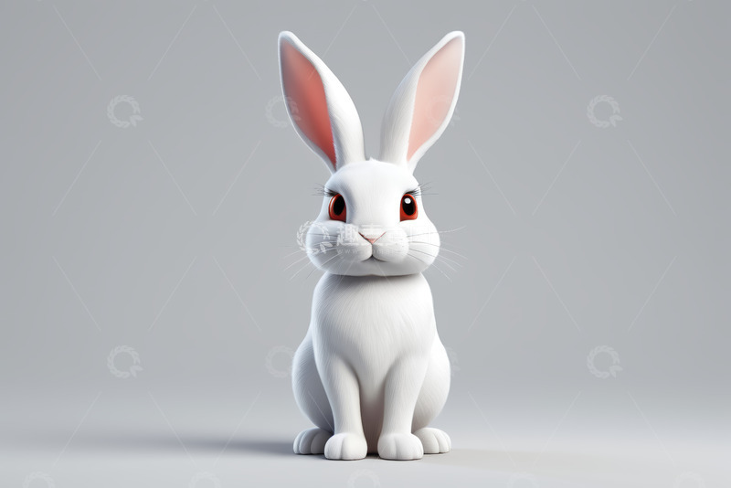 高清大图下载【趣麦麦图】白色卡通兔子形象