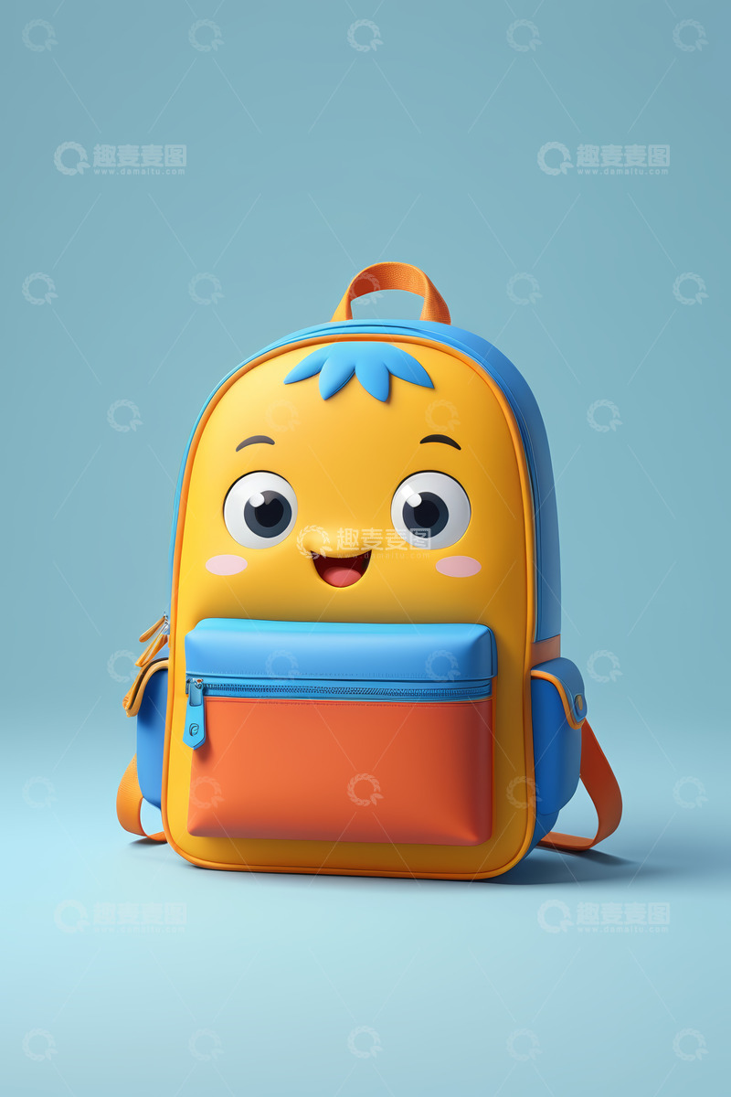 高清大图下载【趣麦麦图】卡通风格儿童书包