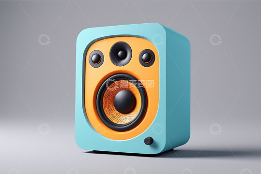 蓝橙配色家用扬声器