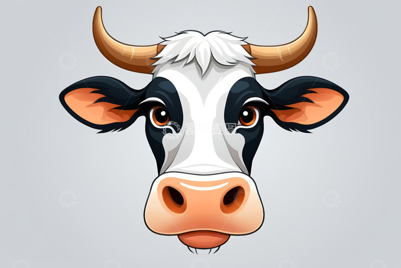 高清大图下载【趣麦麦图】卡通奶牛头像