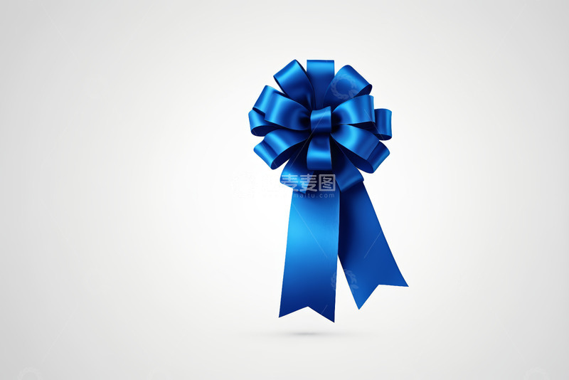 高清大图下载【趣麦麦图】蓝色蝴蝶结装饰素材