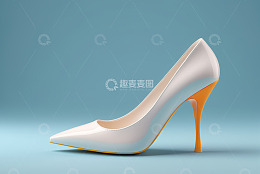 白色尖头高跟女鞋展示