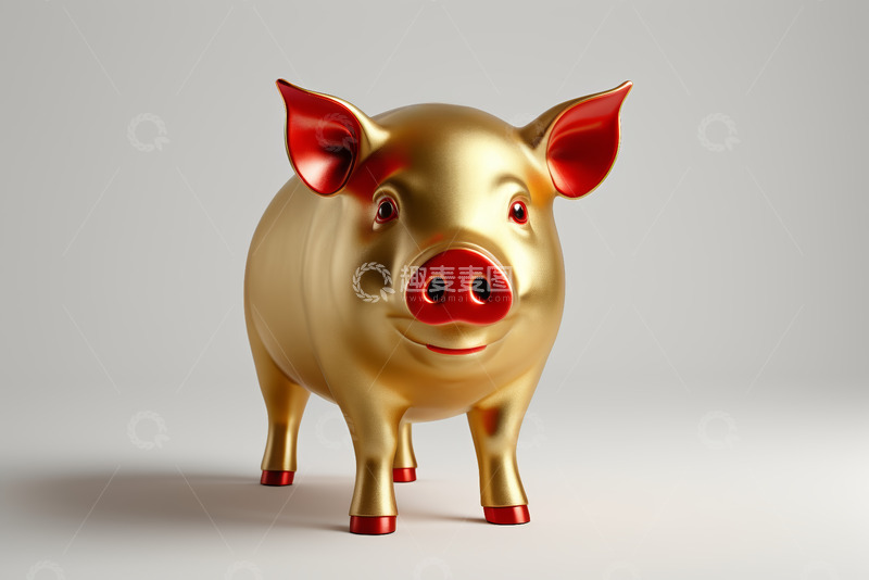 高清大图下载【趣麦麦图】金色卡通小猪形象