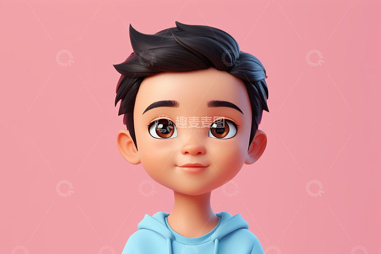 卡通男孩粉色背景头像