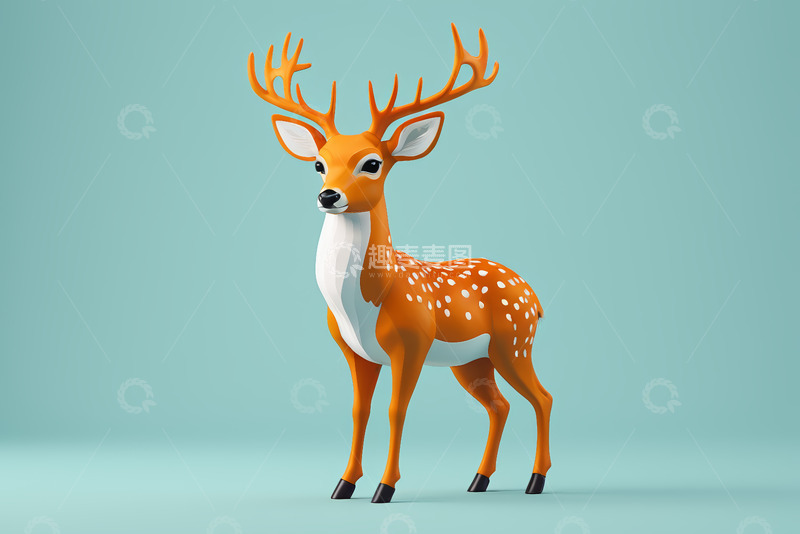 高清大图下载【趣麦麦图】卡通小鹿形象素材