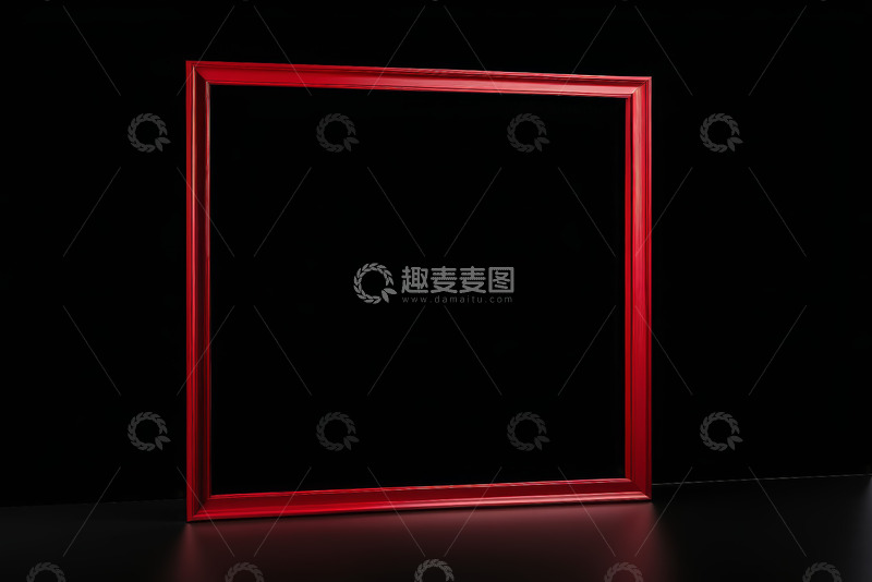 高清大图下载【趣麦麦图】红色方形框架静物
