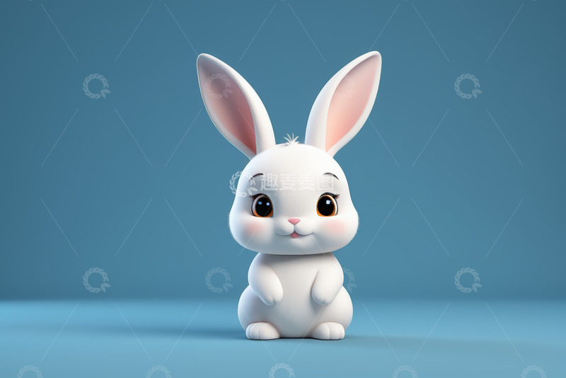 高清大图下载【趣麦麦图】可爱卡通白兔形象素材