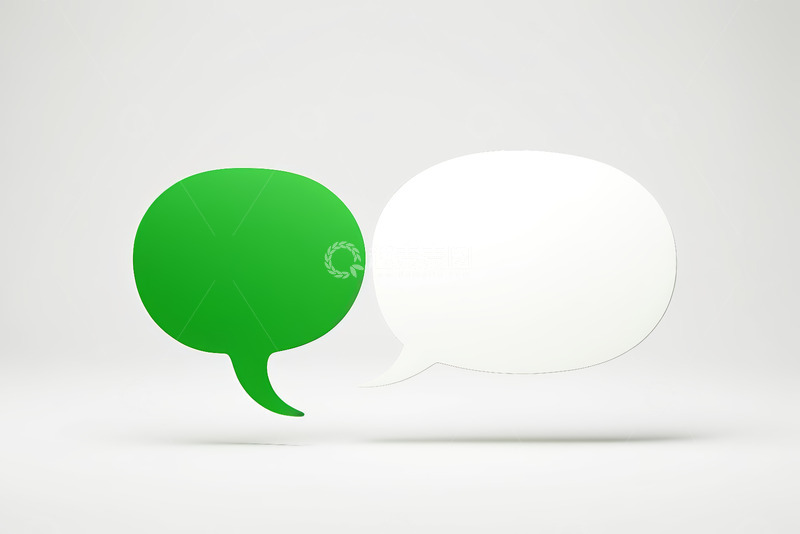 高清大图下载【趣麦麦图】绿色与白色对话气泡素材