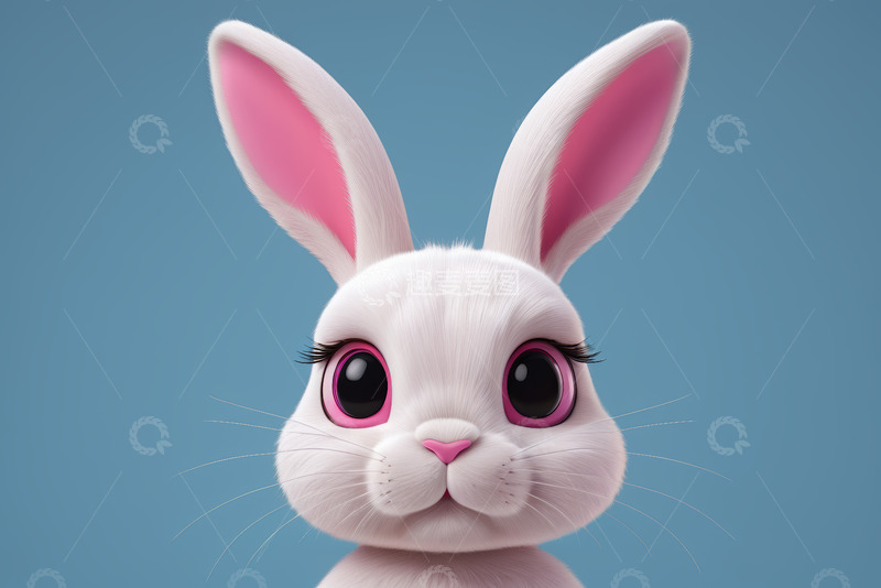 高清大图下载【趣麦麦图】可爱动画兔子特写