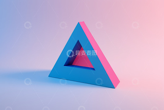 蓝粉双色立体三角形