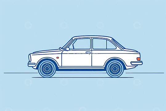 简约风格线条动画汽车
