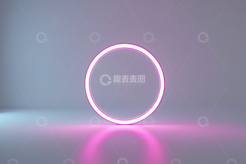高清大图下载【趣麦麦图】发光霓虹圆环背景素材