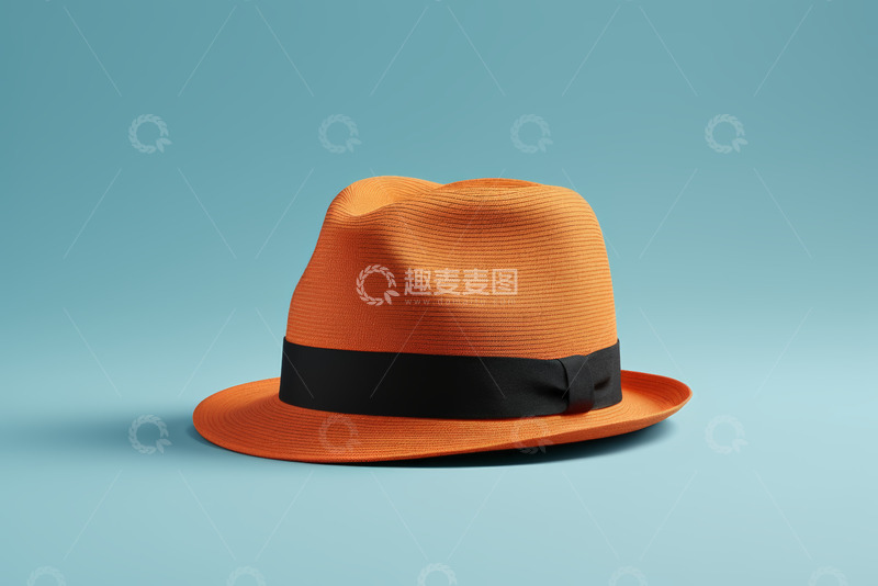 高清大图下载【趣麦麦图】橙色草帽特写