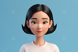 卡通风格女性肖像
