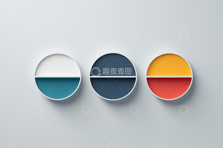 三色圆形现代设计图案