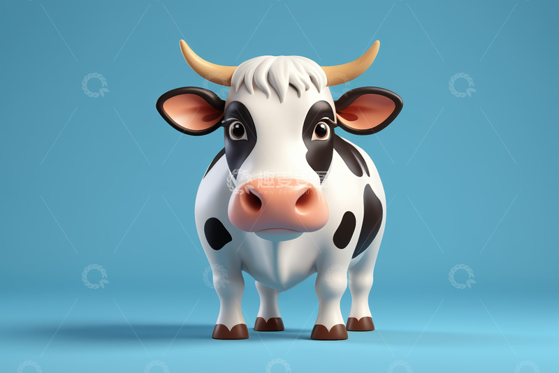 高清大图下载【趣麦麦图】卡通奶牛形象素材