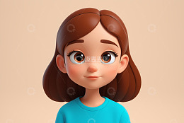卡通女孩正面特写