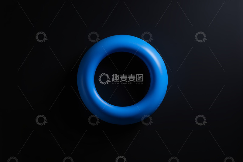 高清大图下载【趣麦麦图】黑色背景蓝色环形物体