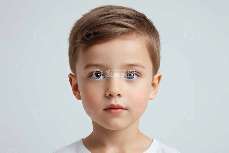 小男孩正面清晰肖像