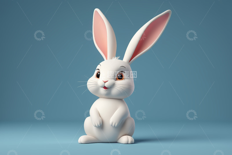 高清大图下载【趣麦麦图】卡通白兔形象素材