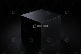 黑色立方体静物素材