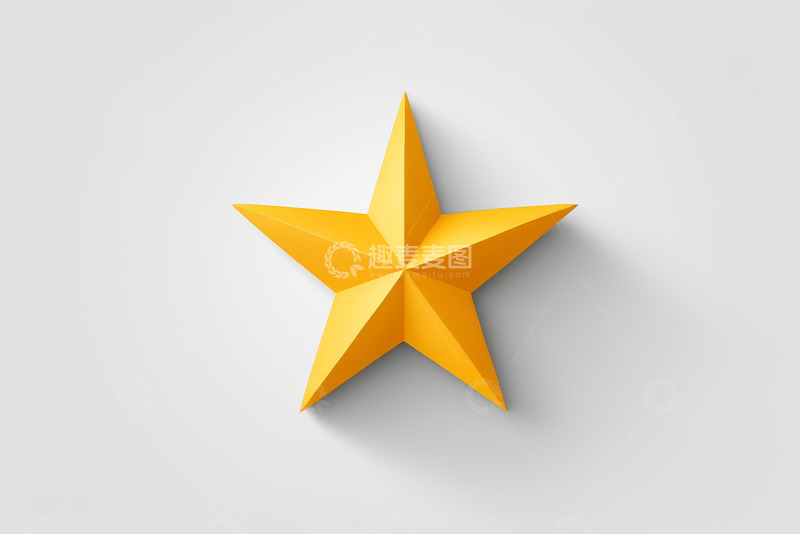 高清大图下载【趣麦麦图】黄色立体五角星图标