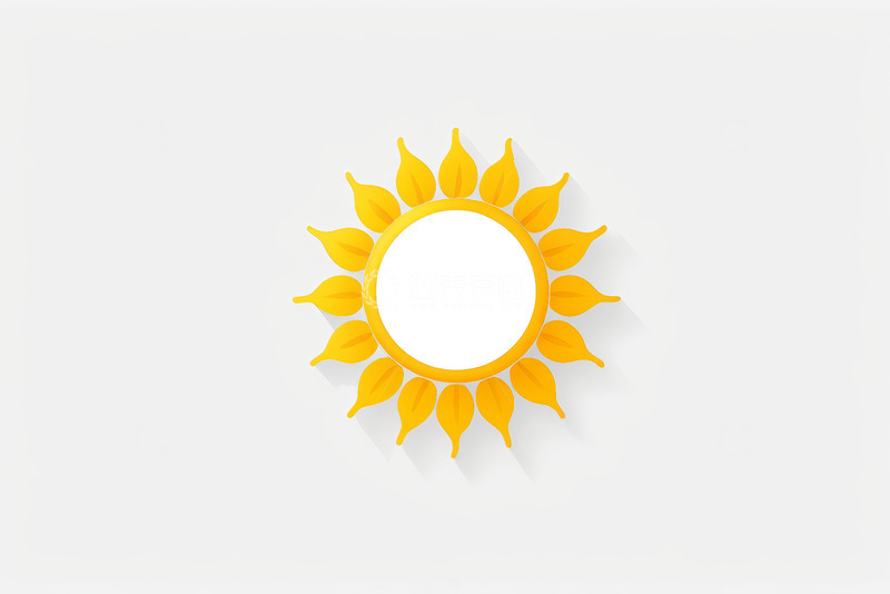 高清大图下载【趣麦麦图】简约风格黄色太阳图标素材