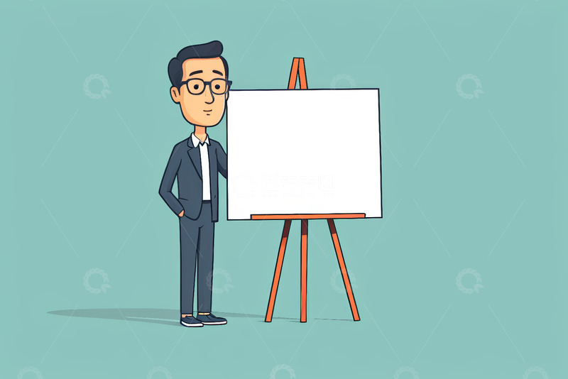 高清大图下载【趣麦麦图】商务人士站立在画板旁