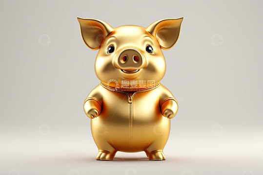 金色卡通小猪形象素材