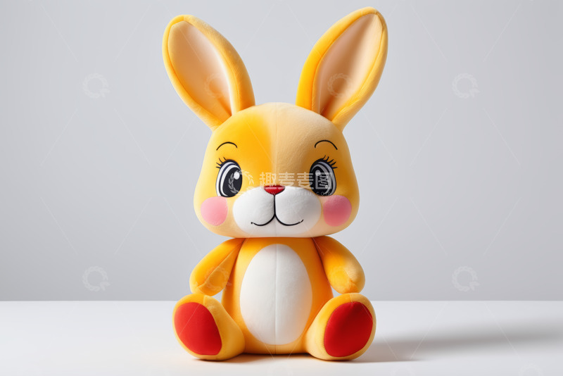 高清大图下载【趣麦麦图】可爱黄色兔子毛绒玩具