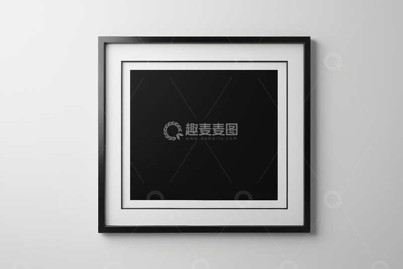 高清大图下载【趣麦麦图】白色背景上的黑色相框