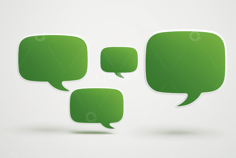 高清大图下载【趣麦麦图】绿色对话气泡素材